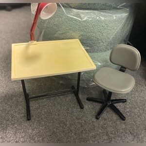 Adjustable Desk with Lamp and Chair Set